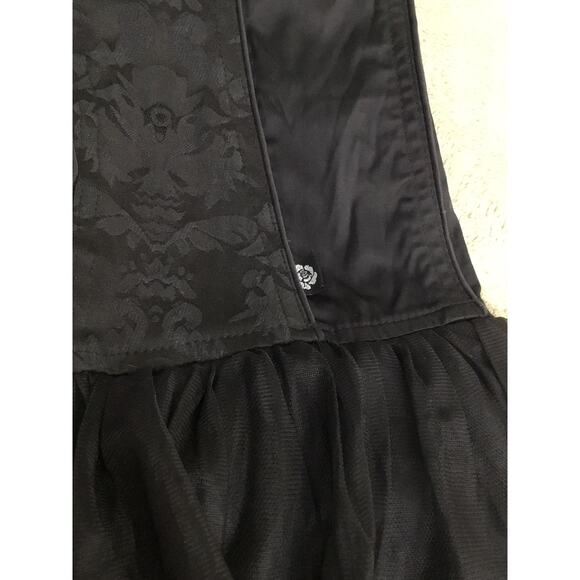 TRIPP NYC Daang Goodman Corset Tutu Pleated Gothic Black Dress  Sz L - Picture 10 of 12